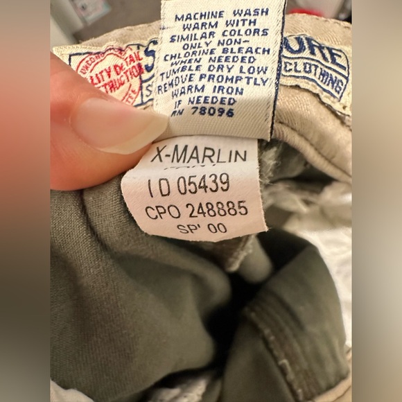 VTG Structure Cargo X-Marlin Men's Large Y2K (00) Baggy Drawstring Olive Green - Picture 9 of 12